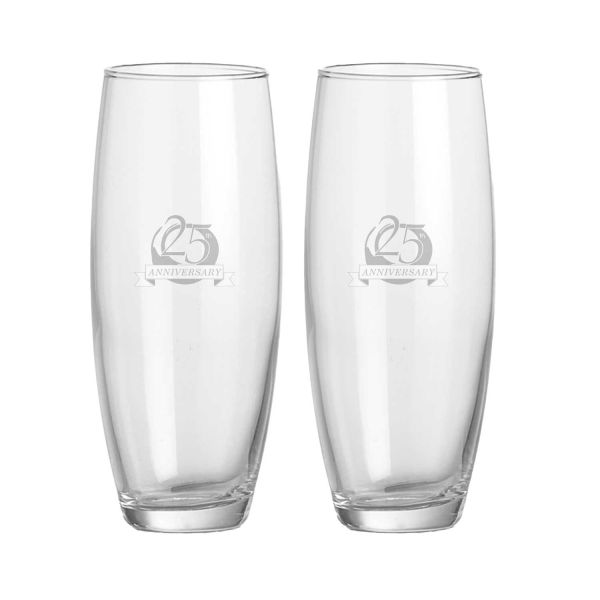 25th Celebration - Sanford Stemless Flute - Packs of 2